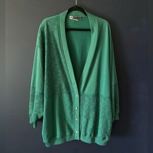 Vintage Green Sweater Cardigan